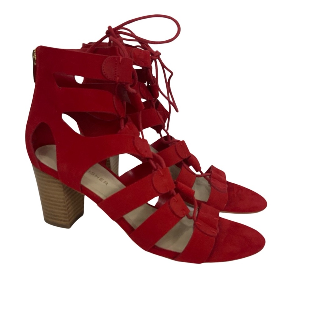 Marc Fisher Red Leather Suede Shoes